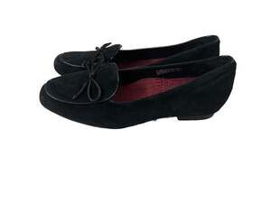 Munro Rossa Black Suede Bow Slip-On Flats size 9.5